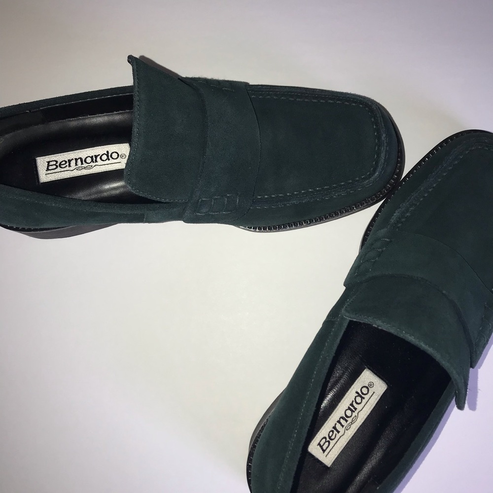 Bernardo Green Penny Loafers.